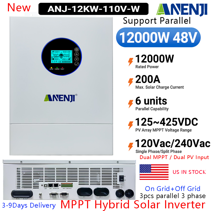 ANENJI Split Phase 12KW 48V Hy - Off Grid Solar Inverter 48V 6000W review and price
